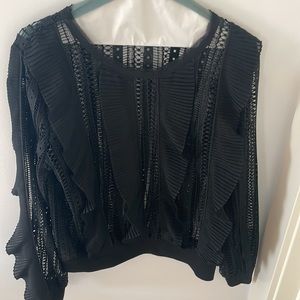 Endless Rose.  Size M.  Black To with Eyelet and Pleat Detail